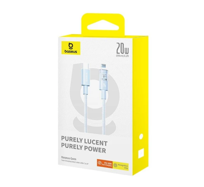 Kábel Baseus Gem USB C-IP 20W 1m (modrý)