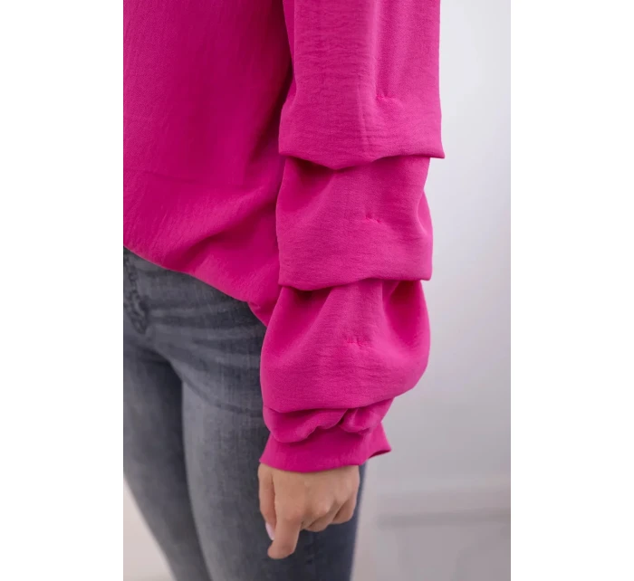 Španělská halenka s ozdobnými rukávy fuchsie