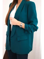 Bunda s klopami elegantná tmavá teal