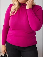 Dámský viskózový svetr Plus Size s rolákem v klasickém střihu tmavě fialová Dámský viskózový svetr Plus Size s rolákem v klasickém střihu tmavě fialová