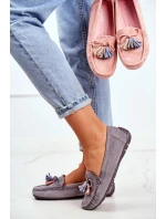 Mokasyny Damskie Zamszowe Modne Szare Donna Mia Mokasyny Damskie Zamszowe Modne Szare Donna Mia