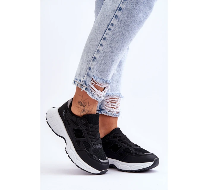 Modne Damskie Buty Sportowe Z Siateczką Czarne Venice