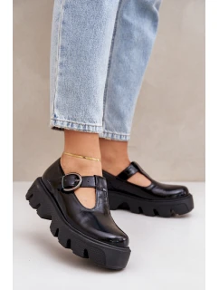 Lakované Kožené Polobotky S Přezkou Černé model 21683970 - Zazoo