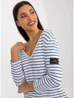 Dámske šaty BL1010.74 bielo-modré - FPrice Dámske šaty BL1010.74 bielo-modré - FPrice