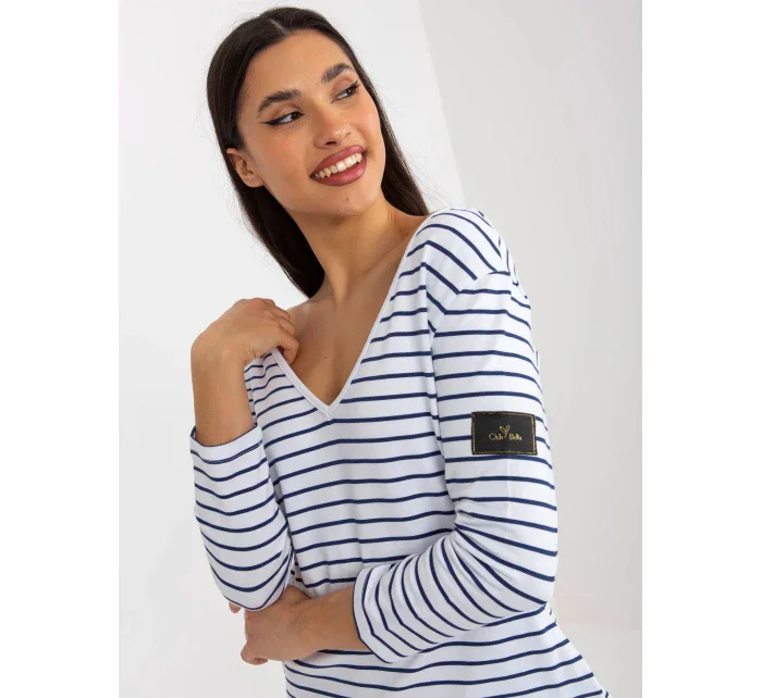 Dámske šaty BL1010.74 bielo-modré - FPrice Dámske šaty BL1010.74 bielo-modré - FPrice