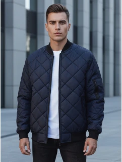 Pánska prešívaná bunda bomber tmavomodrá TX2217