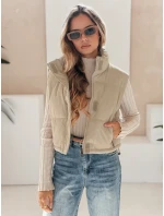 Dámská prošívaná béžová vesta Dstreet model 21991827 - FashionStreet