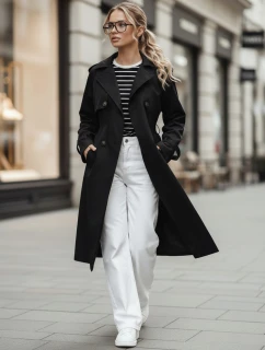 FashionStreet čierny dvojradový kabát TY5354