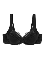 Dámska moderná čipkovaná+bavlnená podprsenka W02 - BLACK - black 0004 - TRIUMPH