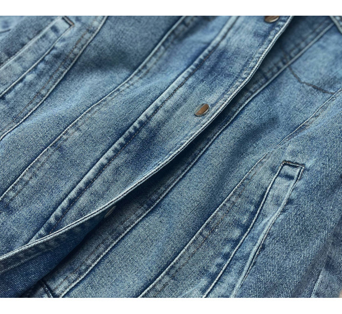 Svetlo modro-béžová obojstranná džínsová bunda pre prechodné obdobie (B9730-50012)