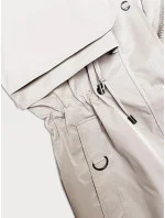 Světle béžová tenká dámská bunda parka s kapucí (1) model 19709861 - BH FOREVER Světle béžová tenká dámská bunda parka s kapucí (1) model 19709861 - BH FOREVER