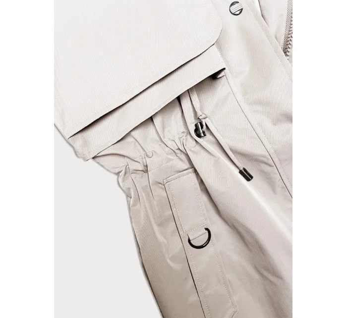 Světle béžová tenká dámská bunda parka s kapucí (1) model 19709861 - BH FOREVER Světle béžová tenká dámská bunda parka s kapucí (1) model 19709861 - BH FOREVER