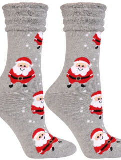 Ponožky Darček 1 sivý so Santom