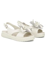 Dámské kožené sandály na platformě béžové model 22158405 - FILIPPO