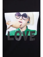 Šaty s potlačou lásky čiernej