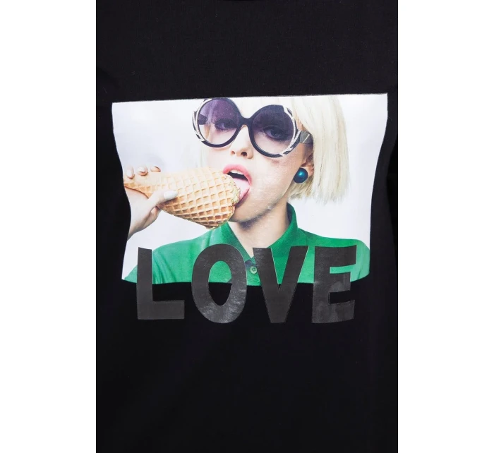 Šaty s potlačou lásky čiernej