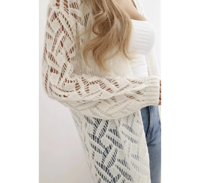 Dlhý sveter Super KID Mohér Sivá a biela Dlhý sveter Super KID Mohér Sivá a biela