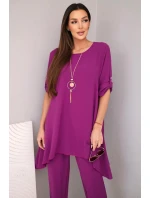 Súprava blúzka + nohavice s príveskom baklažánu