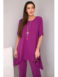 Súprava blúzka + nohavice s príveskom baklažánu