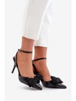 Eko kožené lodičky s mašlí černé model 21679329 - Boto