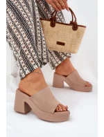 Dámské Sandály Na Podpatku A Platformě Khaki model 21689313 - Boto