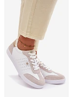 Dámské tenisky z pravé kůže LR61-7091 Bílé