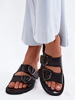Dámske kožené papuče s prackami Vinceza 62304 Black