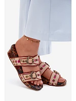 Kožené vzorované dámské sandály na platformě Maciejka K7406-04 Multicolor