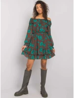 Šaty DHJ SK model 16283501 hnědá - FPrice Šaty DHJ SK model 16283501 hnědá - FPrice