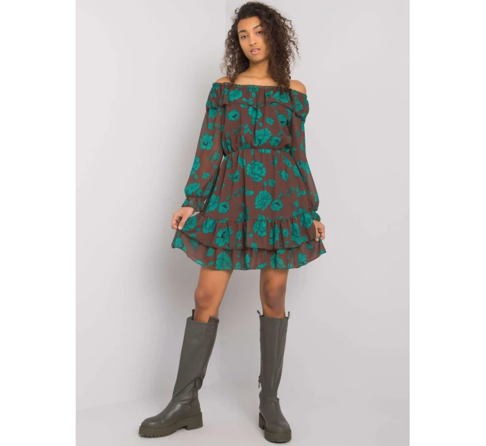 Šaty DHJ SK model 16283501 hnědá - FPrice Šaty DHJ SK model 16283501 hnědá - FPrice