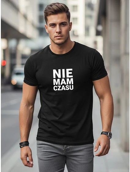 Pánske bavlnené tričko s vtipnými nápismi čierne FashionStreet NX0114R Pánske bavlnené tričko s vtipnými nápismi čierne FashionStreet NX0114R