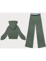 Rebrovaný dámsky komplet v olivovej farbe (AMG-341A) Rebrovaný dámsky komplet v olivovej farbe (AMG-341A)