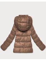 Dámska prešívaná zimná bunda do pása v ťavej farbe (T3-2656#-305)