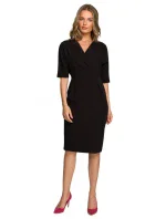 model 18004541 Zavinovací šaty černé - STYLOVE model 18004541 Zavinovací šaty černé - STYLOVE