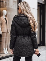Dámska prešívaná bunda s kapucňou, čierna, FashionStreet TY5393 Dámska prešívaná bunda s kapucňou, čierna, FashionStreet TY5393