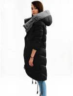 Černá dlouhá zimní bunda s kapucí model 21241716 - Libland