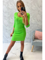 Šaty s gombíkovým výstrihom svetlo zelené