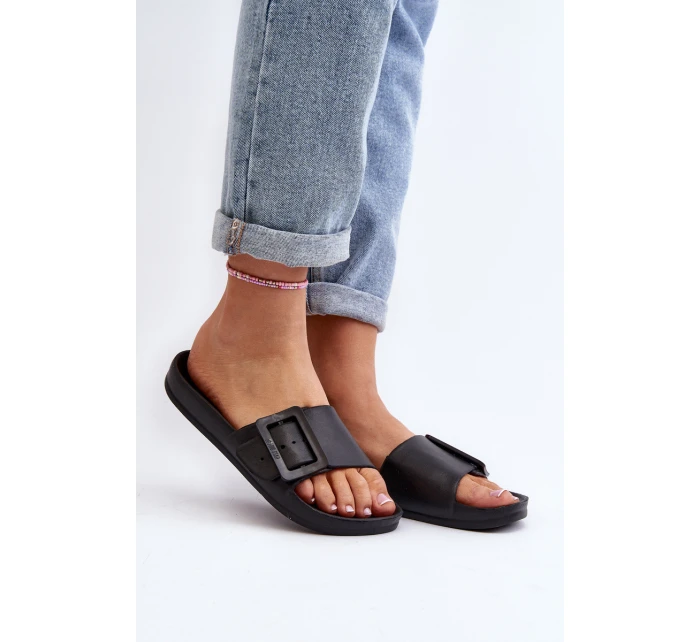 Klapki Damskie Big Star z Klamrą Czarne FF274A389