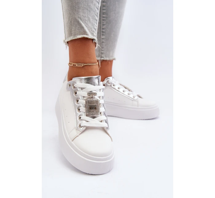 Dámské tenisky s ozdobou Bílé model 21652244 - Boto