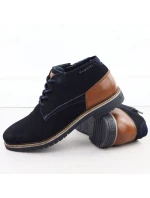 Pánské semišové kožené boty tmavě modré model 21906024 - Bugatti Pánské semišové kožené boty tmavě modré model 21906024 - Bugatti