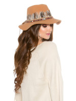 Trendy Fedora hat with deco feathers and elements