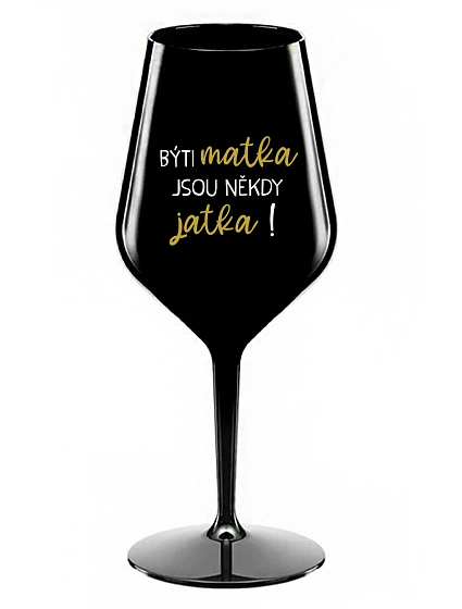 MATKA JSOU  černá nerozbitná sklenice na víno 470 ml model 22161626 - Giftela