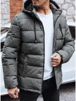 Pánská prošívaná zimní bunda s kapucí v grafitové barvě Dstreet model 21991426 - FashionStreet Pánská prošívaná zimní bunda s kapucí v grafitové barvě Dstreet model 21991426 - FashionStreet