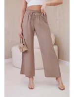 Viskózové nohavice so širokými nohavicami Fango