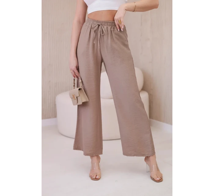 Viskózové nohavice so širokými nohavicami Fango