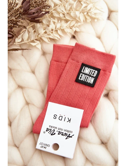 Dětské Hladké Ponožky S model 21643534 Růžové - Aura.via