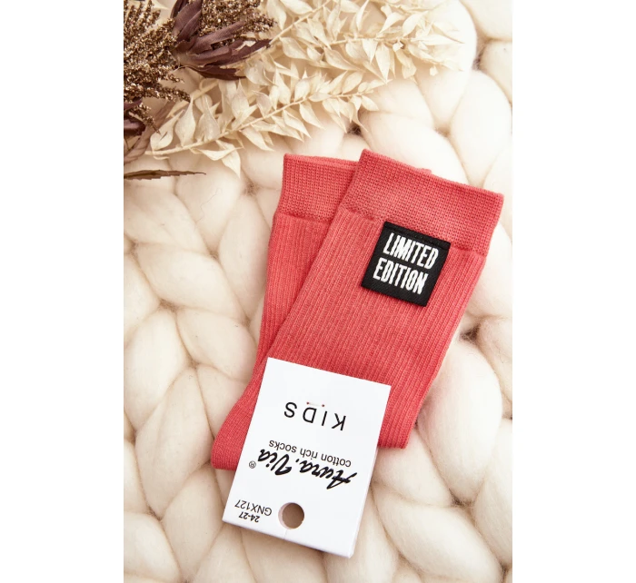 Dětské Hladké Ponožky S model 21643534 Růžové - Aura.via