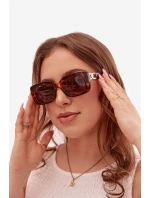 Dámské sluneční brýle s zlatým detailem Hnědé