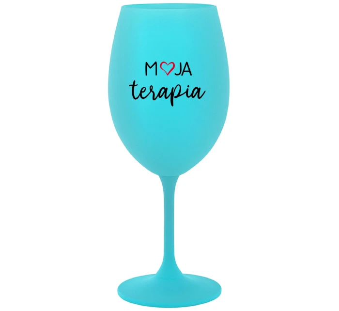 MOJA TERAPIA - tyrkysový pohár na víno 350 ml