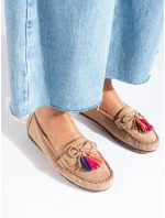 Komfortné dámske mokasíny hnedé bez podpätku Komfortné dámske mokasíny hnedé bez podpätku